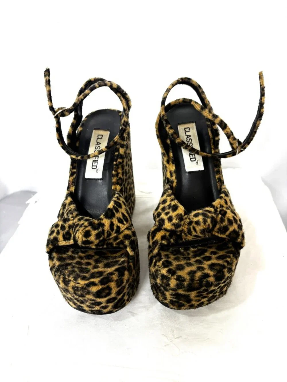 Classified Leopard Fur Platform Shoes 60’s – 70’s style Vintage Sz 6.5
